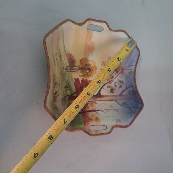 Hand Painted Nippon Japan Two Handle Bowl Landscape Scene Collectible Home Decor - Picture 9 of 13